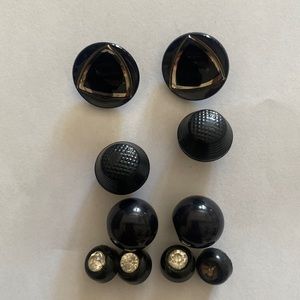Antique Victorian 10 assorted black buttons